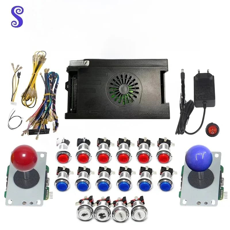 Pandora Saga – Cx 2800-en-1 jeu vidéo rétro, Kit de bricolage, Joystick, boutons poussoirs chromés, Arcade pour 2 joueurs, Machine d'arcade, Cabine domestique