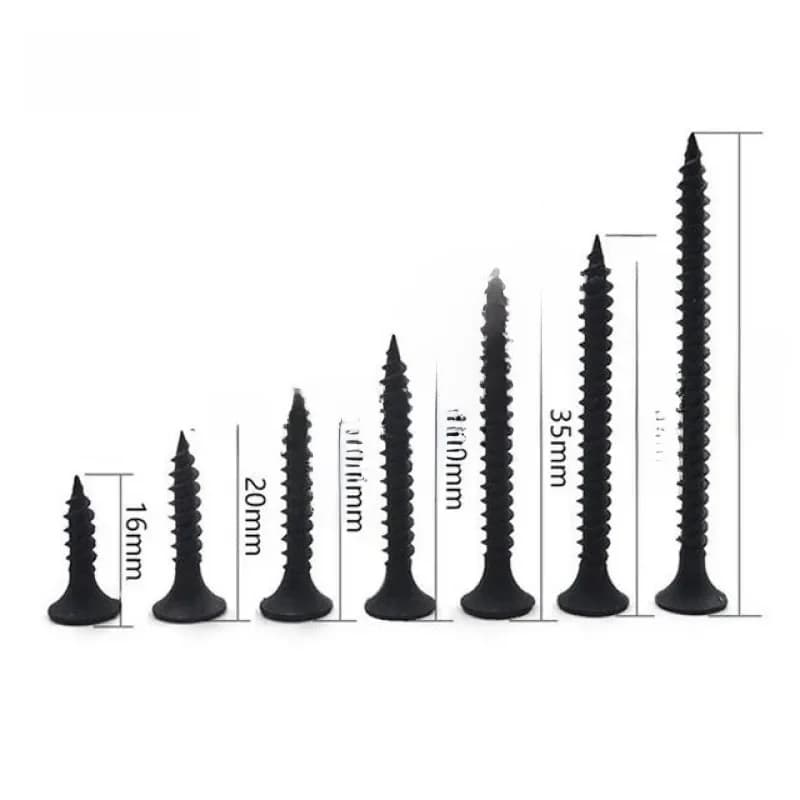 Vis à cloison sèche 500g en acier au carbone renforcé, phosphatage noir, vis autotaraudeuses pour cloison sèche M3.5 X 16 20 25 30 35 40 50mm