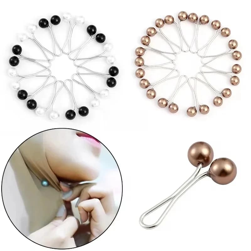 12 pièces/lot broche antidérapante foulard châle écharpe dame musulmane broches fixes écharpe Hijab Clips perle broche élégante pour les femmes bijoux