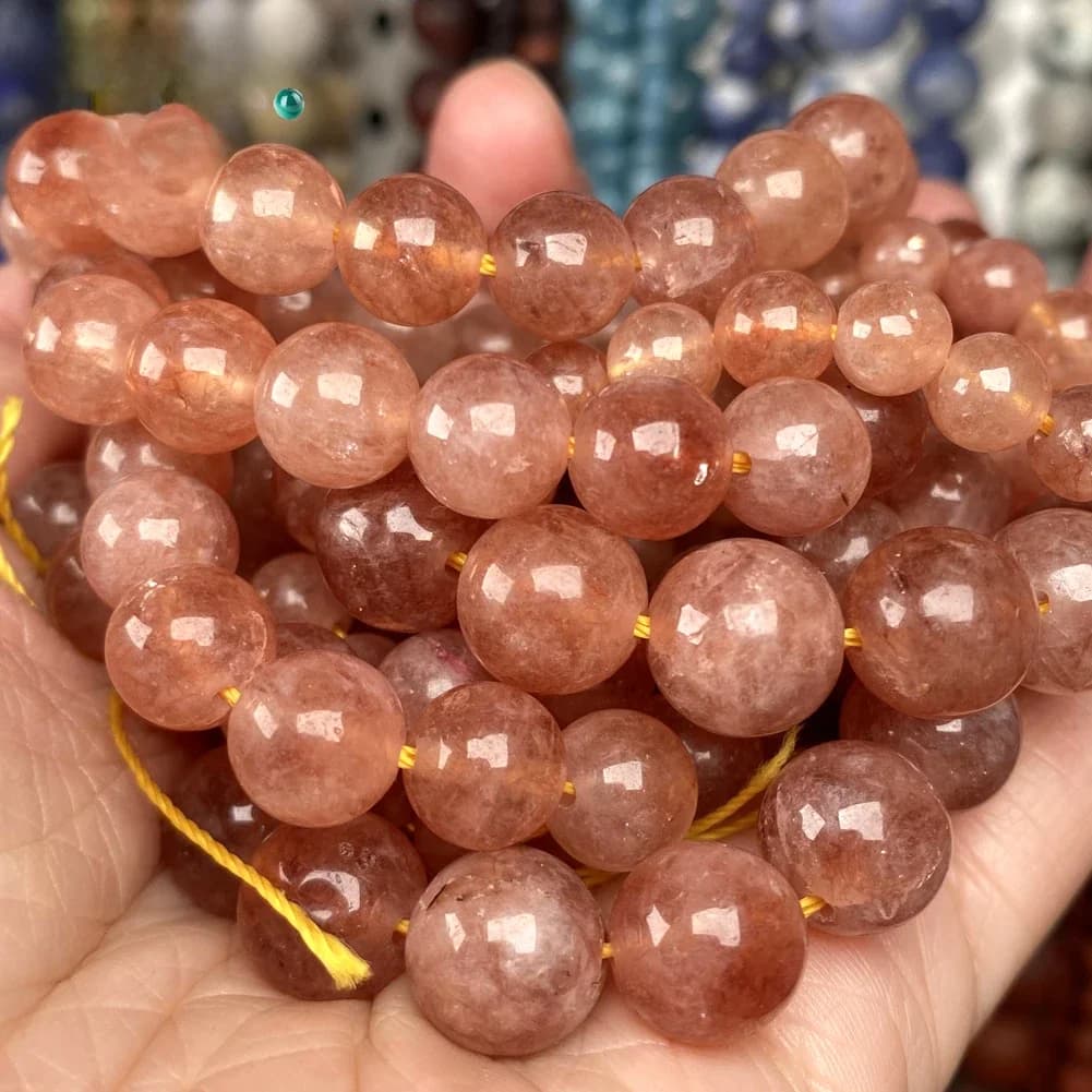 Perles Rondes en Pierre Naturelle de Soleil, 15 Pouces, 6/8/10mm, Accessoires pour Fabrication de Bijoux, Bracelets, DIY, Vente en Gros