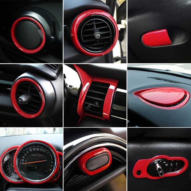 Pièces de Modification de costume rouge en plastique ABS, style intérieur de voiture, pour BMW MINI ONE Cooper JCW F54 F55 F56 F57 F60 Countryman CLUBMAN