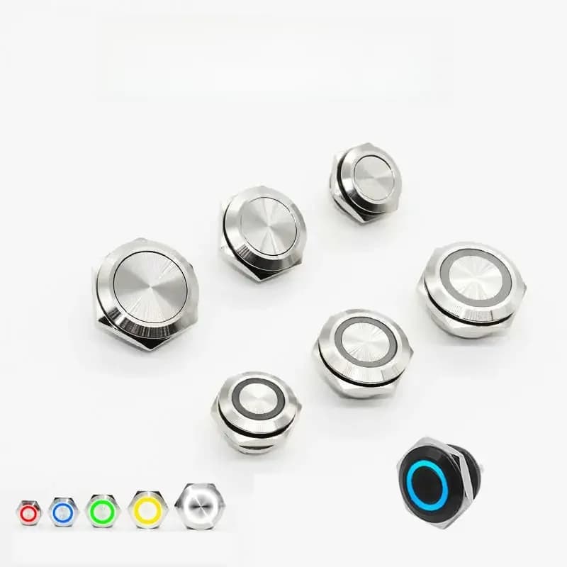 Interrupteur à bouton-poussoir miniature électrique étanche 12V LED à pression momentanée, micro-interrupteurs 220V 24V pour maison intelligente 12mm
