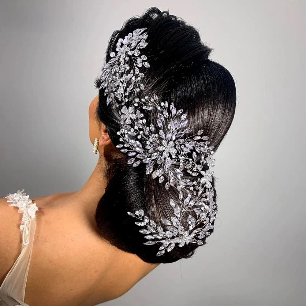 YouLasaupoudrer-Diadème de mariage cathédrale, bande de sauna en biscuits luxueux, pièce de sauna à fleurs en alliage, patients faits à la main, accessoires pour cheveux, jardins 390