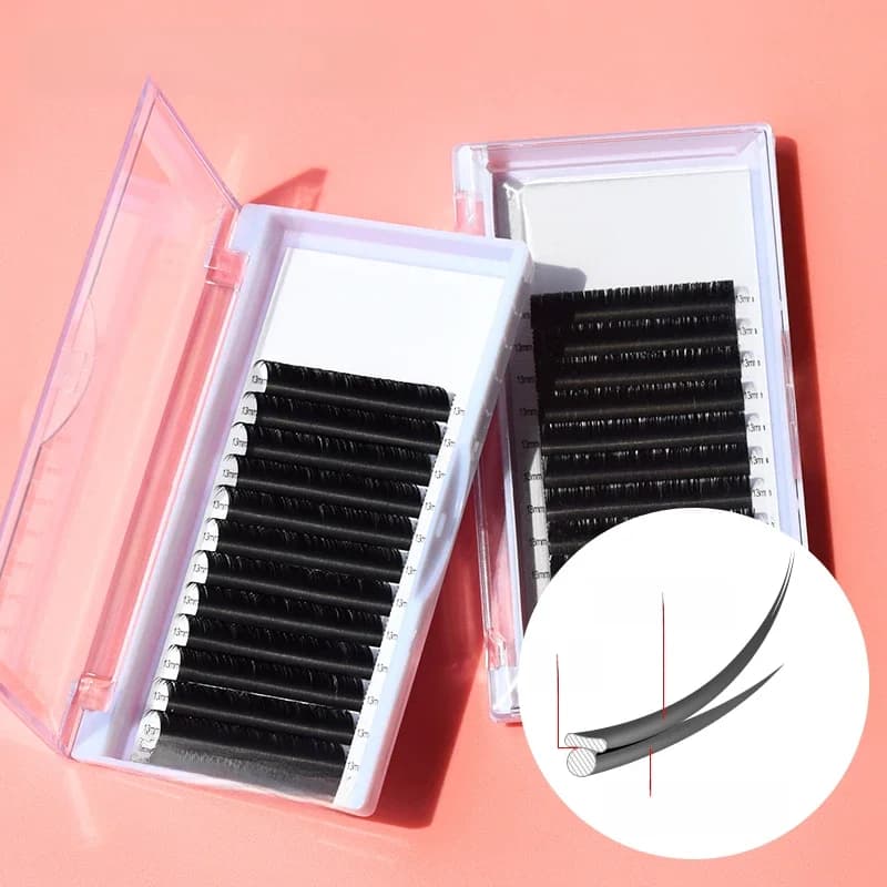 SONG LASHES Nouvelles Extensions de Cils Elliptiques Plates Pure Dark Styles, Pointes Fendues, Forme Elliptique Naturelle, Faux Cils Elliptiques Légers