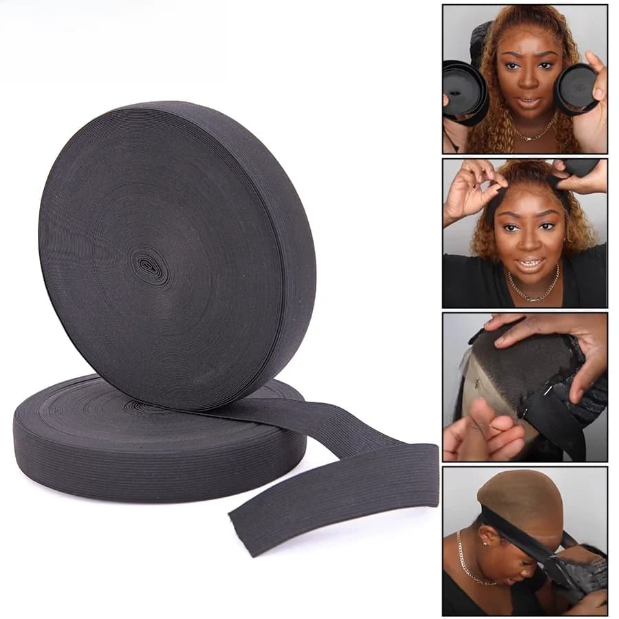 Alileader – bande élastique pour perruques, ruban élastique de couture hautement élastique pour perruques Lace Front, filets pour cheveux, bandes élastiques larges réglables