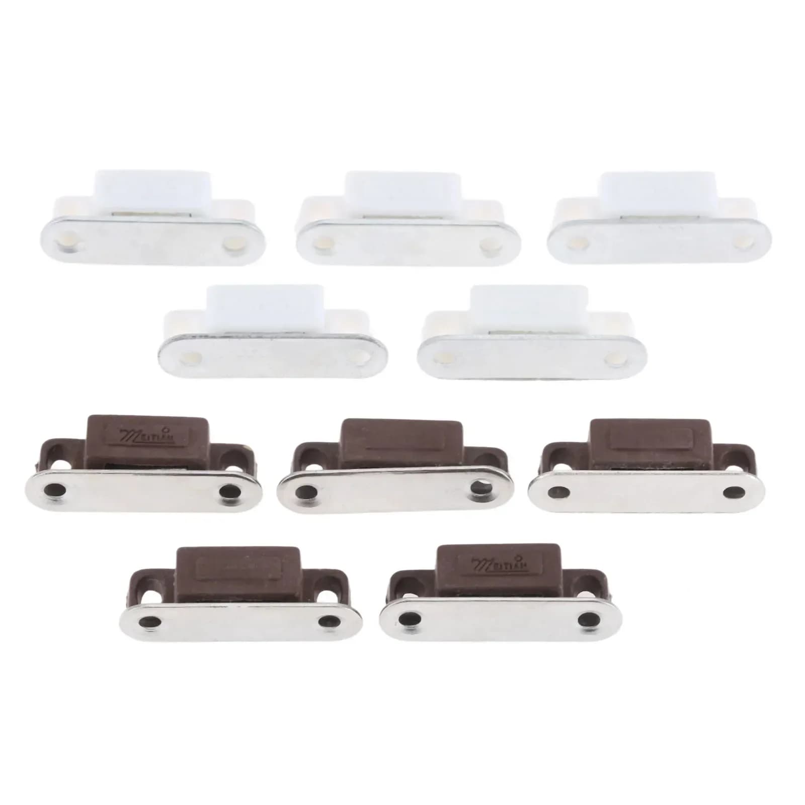 Loquets magnétiques avec vis pour petite porte d'armoire en métal, panneau Chi, empêche la protection, mini bouchon blanc et marron, cuisine, 27x10mm, 5 pièces