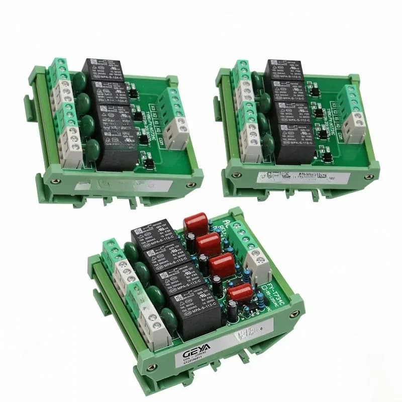 GEYA – Module relais 4 canaux, 1 SPDT DIN Rail Mount 5V 12V 24V DC/AC, Module relais d'interface pour PLC 230V