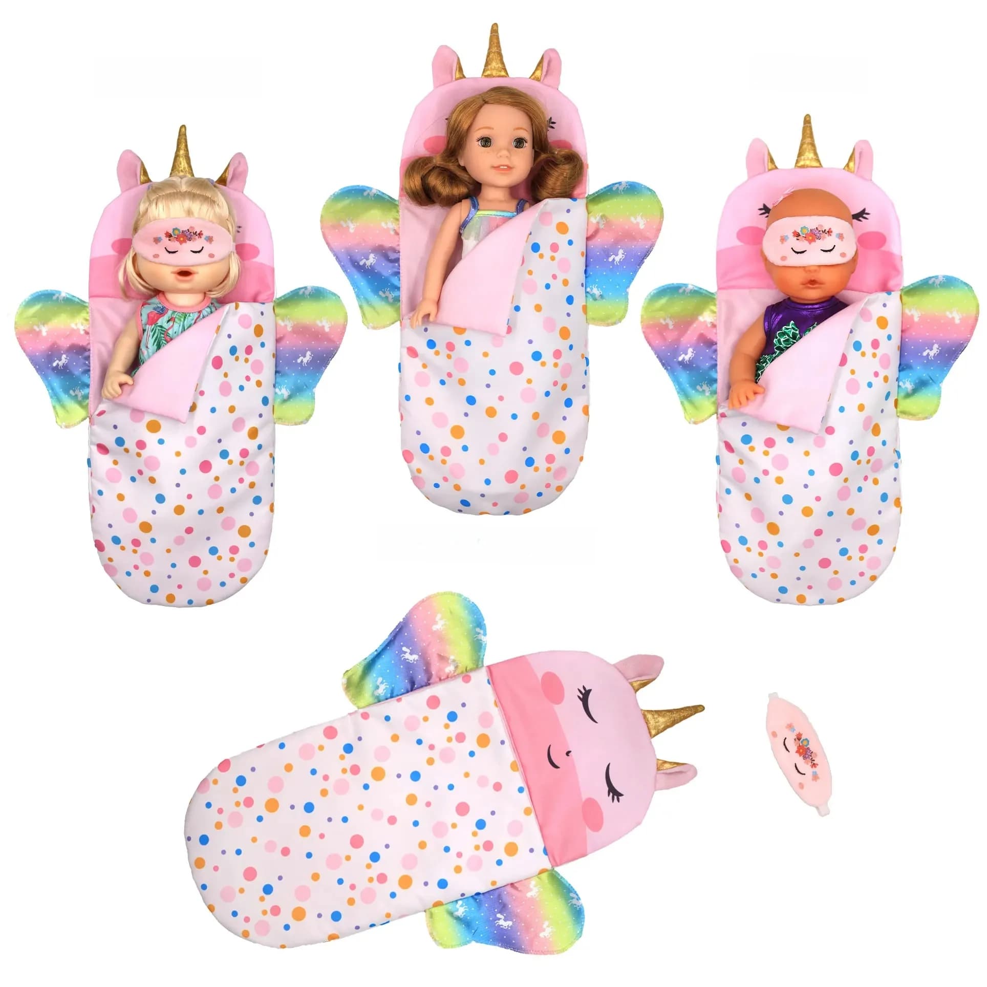 Sac de couchage pour poupée de 43cm, joli oreiller licorne de 17 à 18 pouces, accessoires pour nouveau-né, cadeau d'anniversaire pour fille américaine