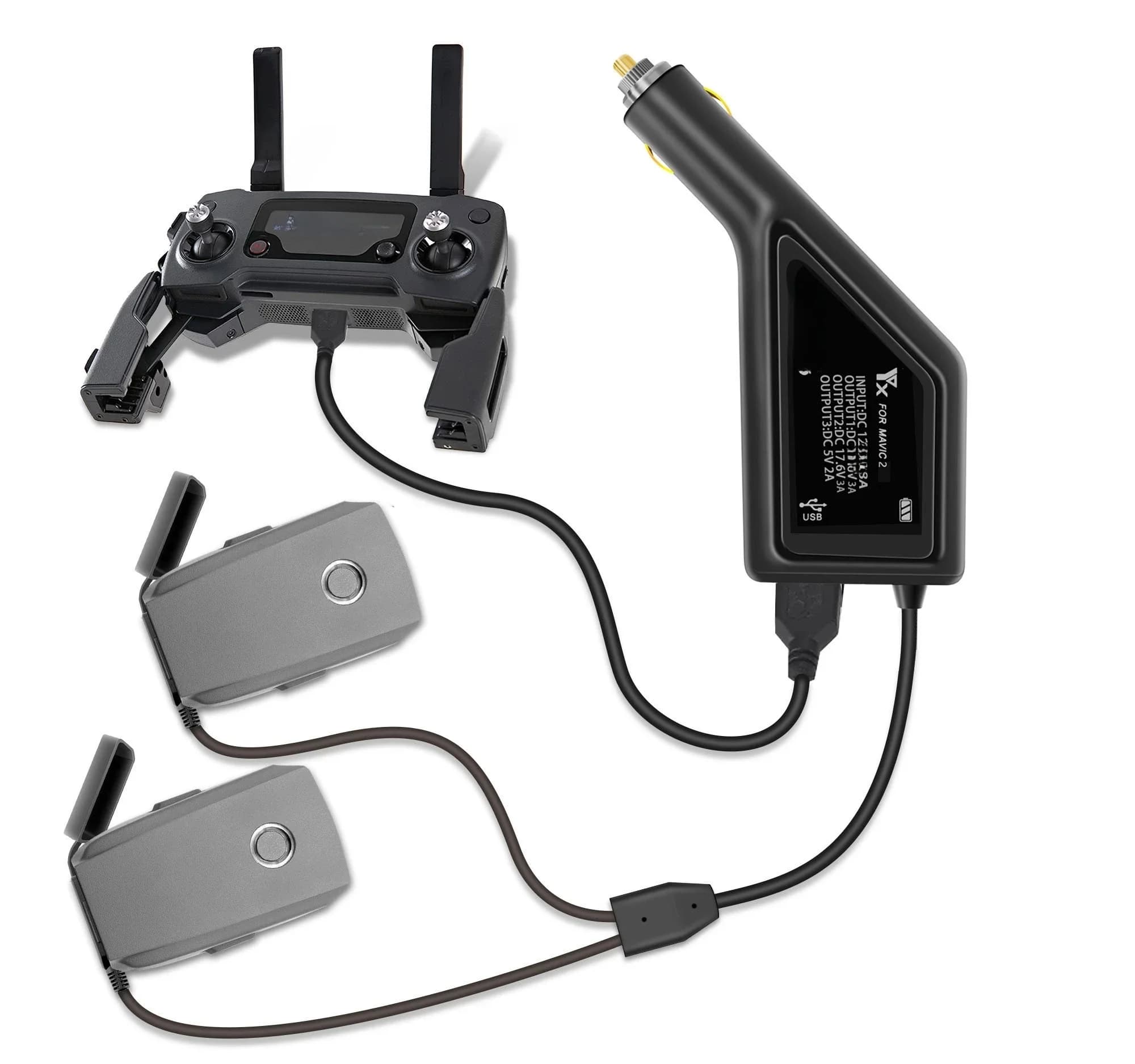 Chargeur de batterie 3 en 1 avec chargeur USB pour DJI MAVIC 2 PRO et Mavic 2 ZOOM, télécommande de Drone