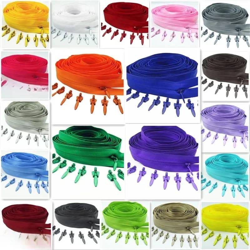 Fermeture Éclair Invisible en Nylon, 20 Mètres de Long, 30 Curseurs à Verrouillage existent, Utilisé pour Vêtements, Sacs à Main