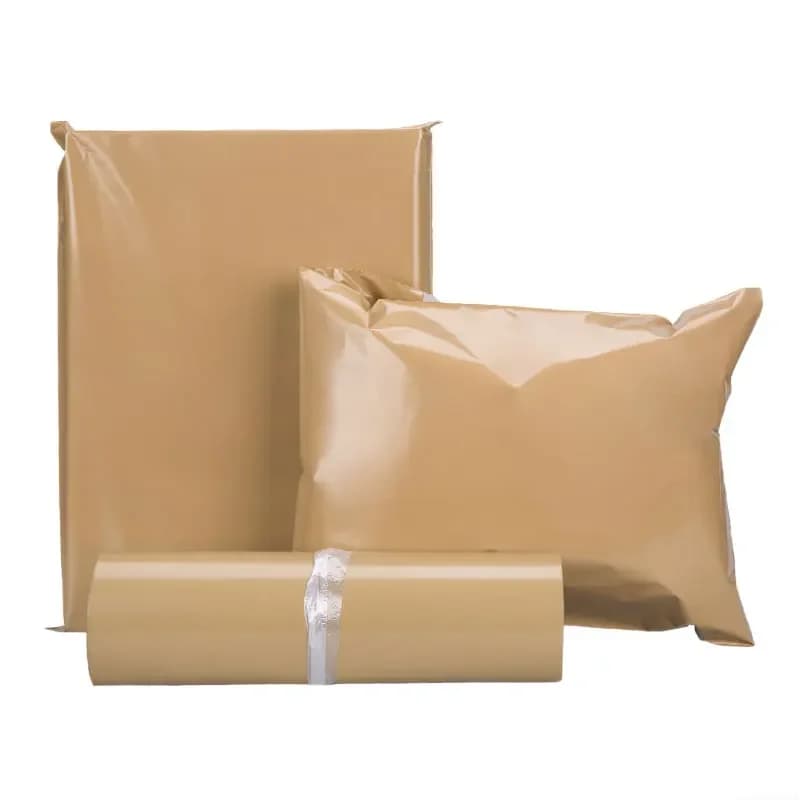 Sacs d'expédition enveloppe couleur thé au lait, 50 pièces, sacs de courrier en plastique imperméables pour vêtements, sac de courses pliable, pochette d'expédition épaisse