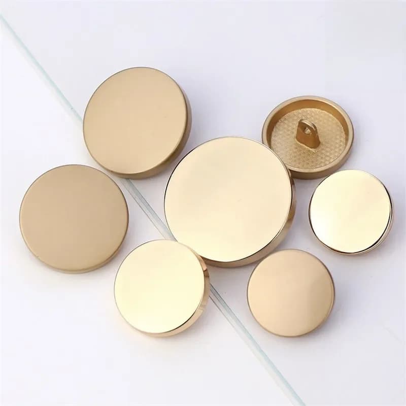 Boutons décoratifs en métal doré, 10/15/20/25mm, 10 pièces, pour chemise, manteau Simple, veste, boutons décoratifs de 20mm pour vêtements