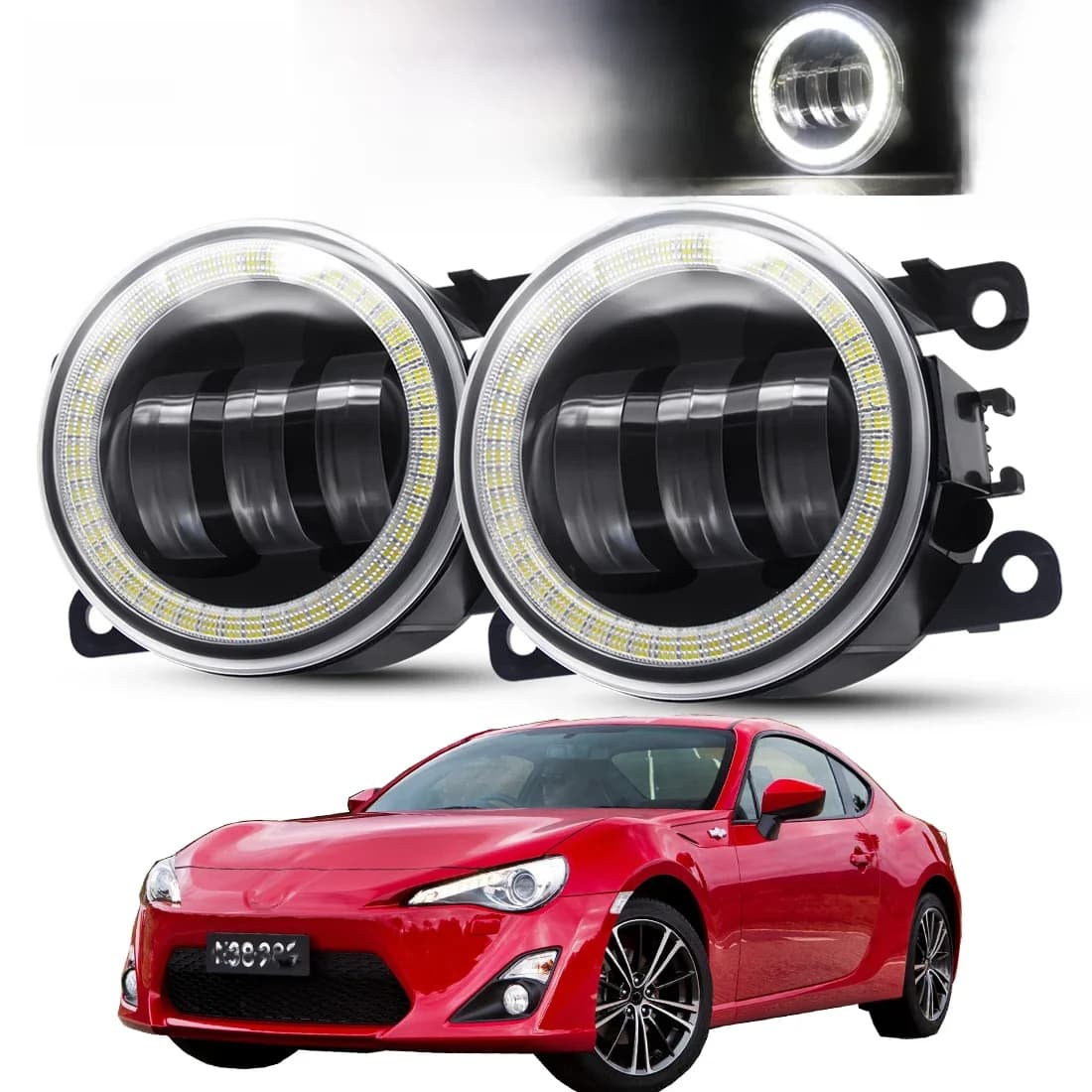 Ensemble de phares antibrouillard Angel Eye, 2 pièces, pour Toyota 86 GT86, pare-chocs avant de voiture, lentille LED, feu de jour DRL 30W 6000LM 12V