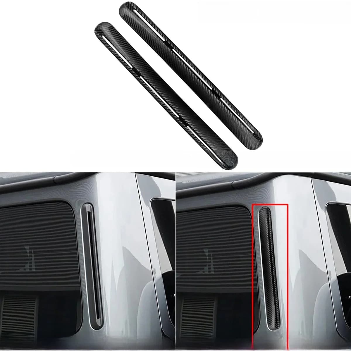 Autocollant de garniture de fenêtre en Fiber de carbone véritable, 2 pièces, pour Mercedes BENZ bropus classe G W464 G63 G500 G550 2019 – 2020