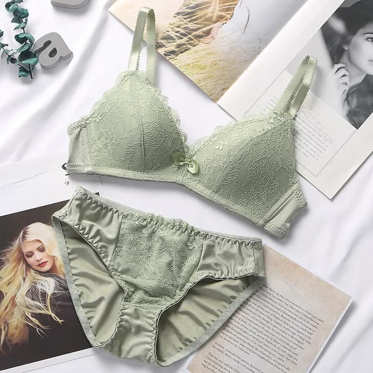 Ensemble de lingerie push-up sexy en dentelle, col en V profond, couleur unie, style vintage, best-seller, modèles phares
