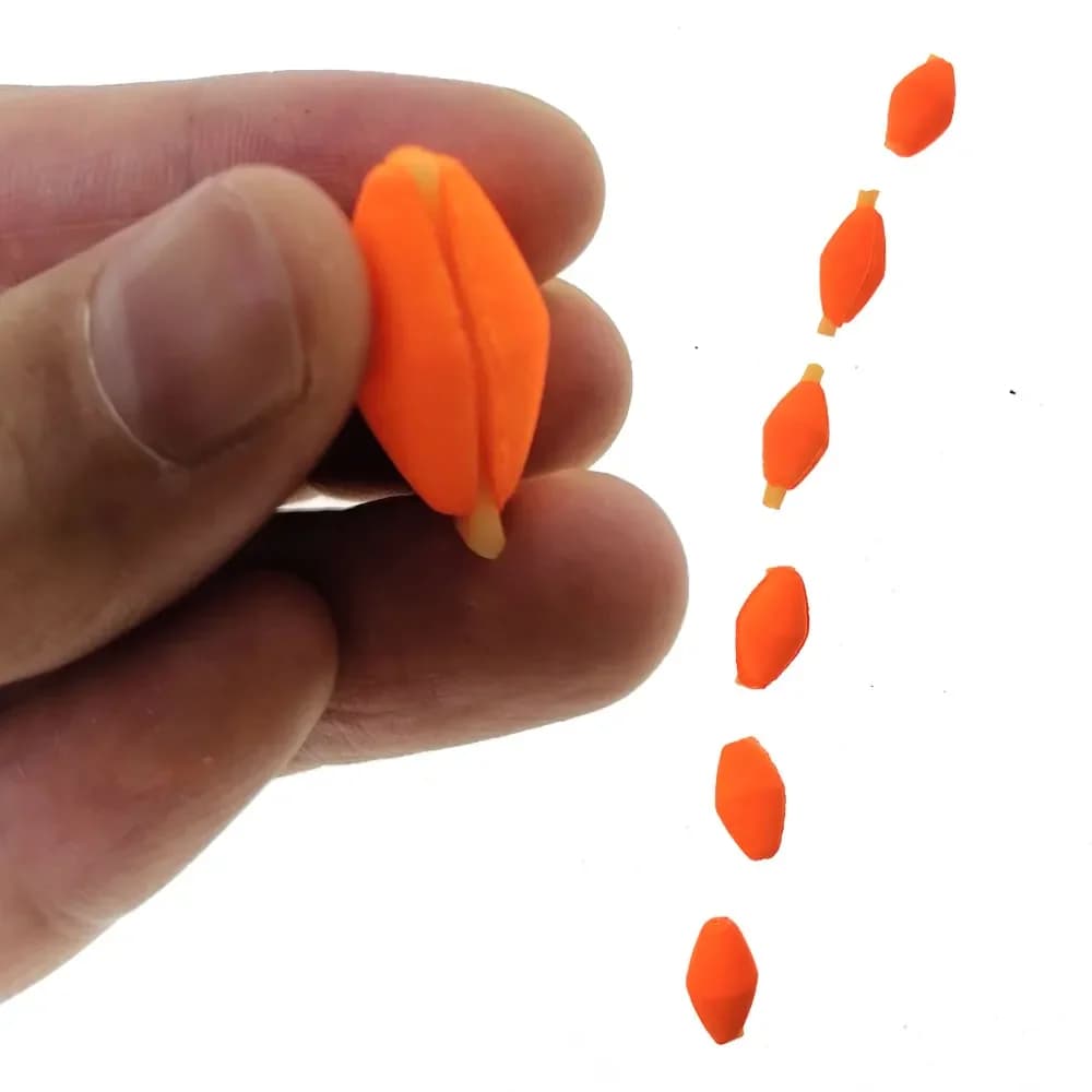 Tube de pêche à la mouche Fluorescent Orange/jaune, flotteur en mousse, indicateurs de frappe, haute visibilité, 6 pièces