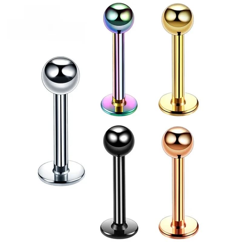 Piercing en Titane G23 pour Femme et Homme, Clous d'Oreille Anti-Connexion, Labret Classique, Anneaux, Tragus, Helix, Lobe, Bijoux de Corps, 1 Pièce