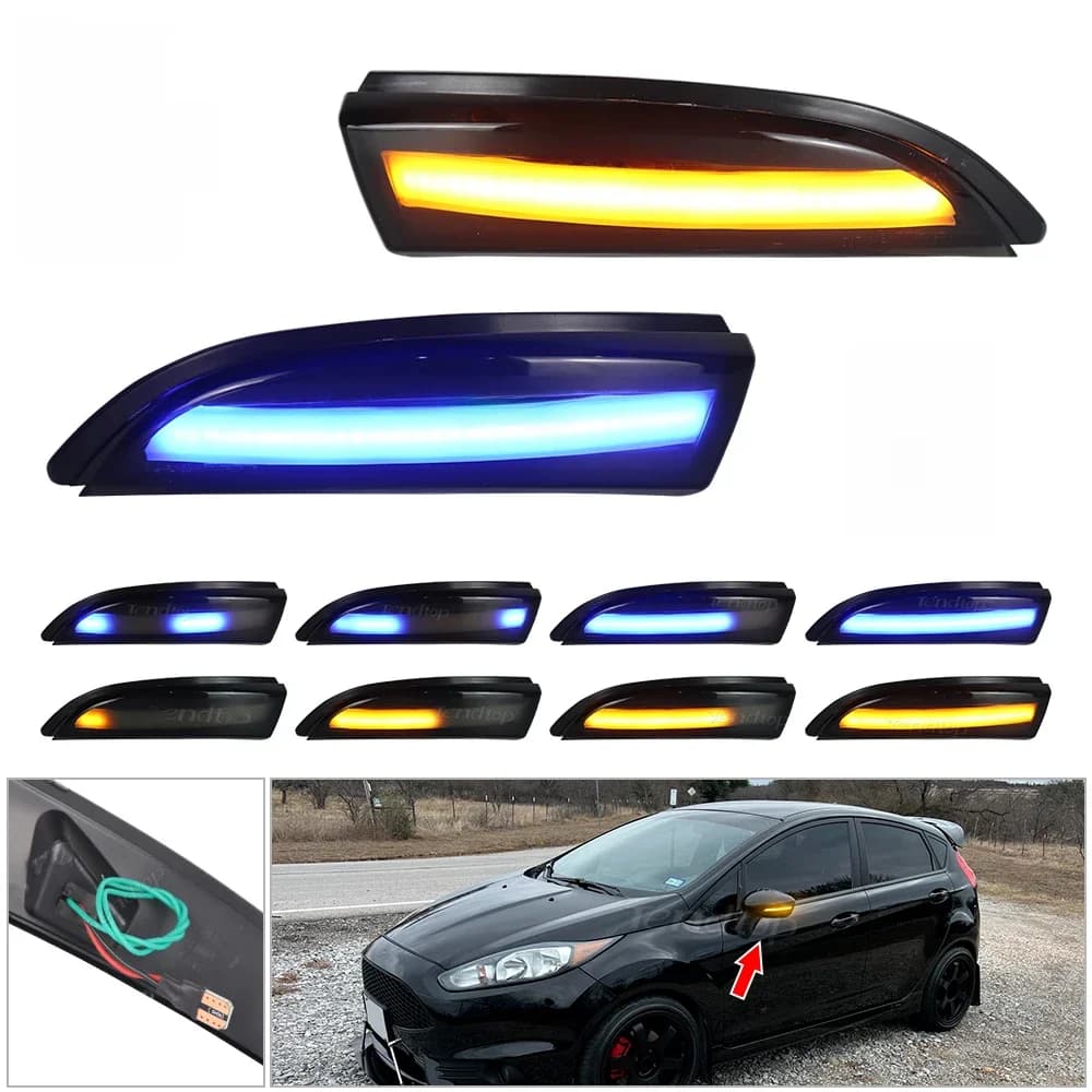 Pour Ford Fiesta MK6 b-max 2008-2017 LED clignotant dynamique clignotants miroirs lampe voiture réglage indicateur lumineux
