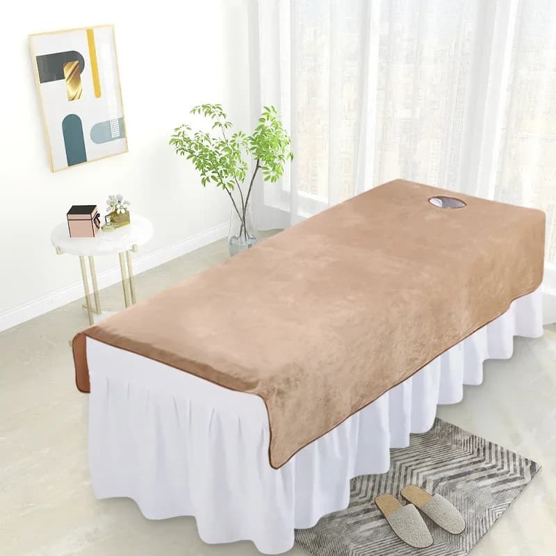 Draps de lit en velours solide pour Salon de beauté SPA, couverture de Table de Massage chaude, Sabanas Para Cama, draps de Salon doux avec/sans trou