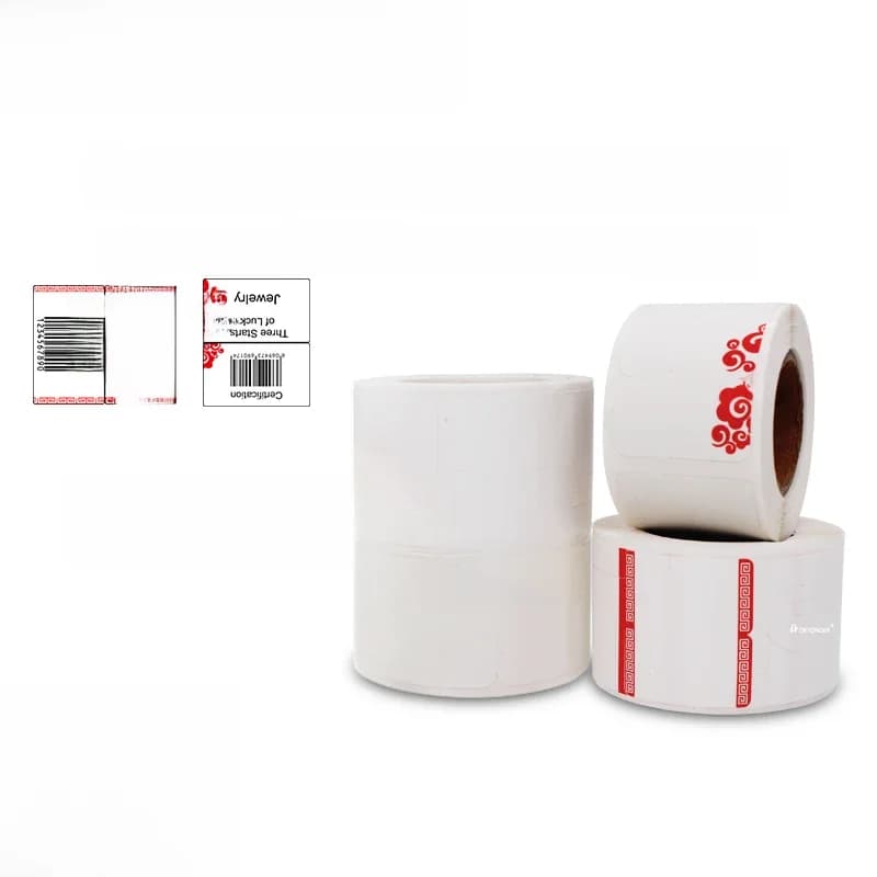 DETONGER – étiquettes thermiques pour bijoux, 5 rouleaux, étanche à l'huile, anti-rayures, étiquette de prix, modèle d'application gratuit, papier autocollant