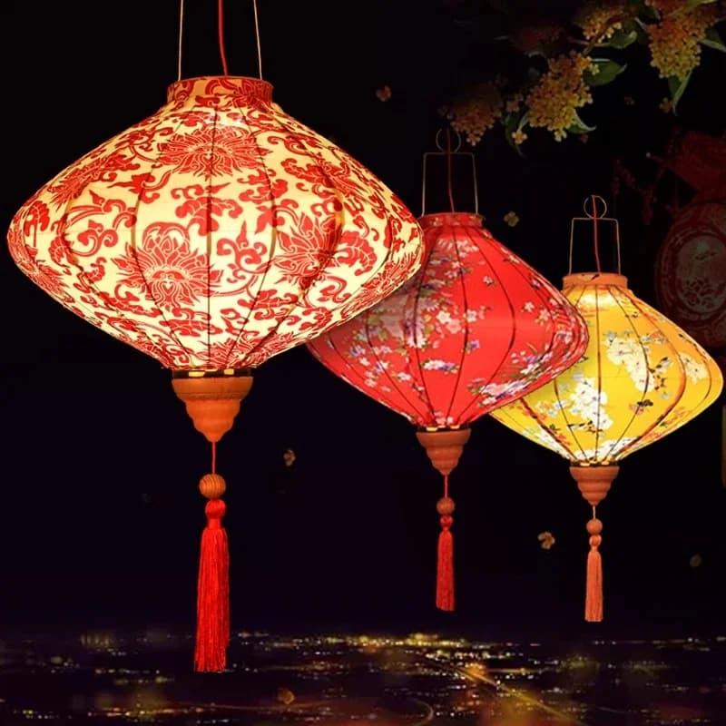 InjLantern chinois rétro traditionnel japonais, lanterne vietnamienne, fête du balcon, festival du printemps, décor de confrontation de mariage, 12/14 po