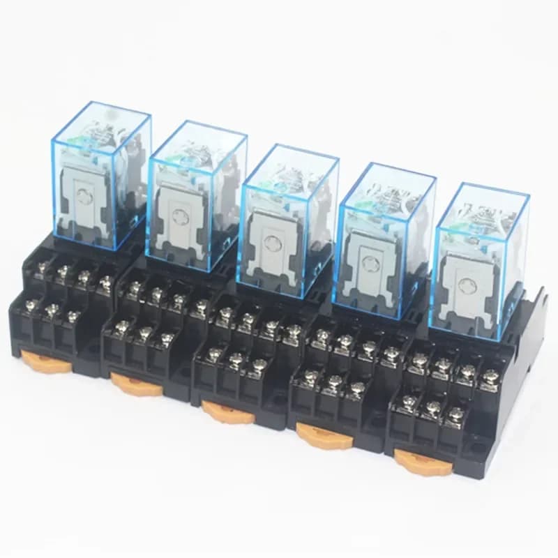5 pièces, bobine MY4NJ, AC12V, AC24V, DC12V, DC24V, DC 36V, AC110V, AC220V, HH54P, relais électromagnétique miniature à usage général avec socle, 5A