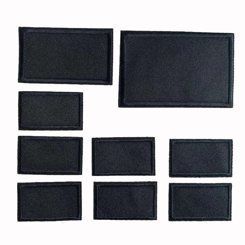 Patchs brodés rectangulaires noirs pour vêtements, 5 pièces, autocollants appliqués à repasser, Badges DIY, accessoires pour vêtements