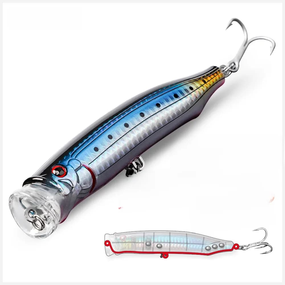 Noeby leurre de pêche alimentation Topwater Popper 150mm 55g grand Spalsh Wobbler Popper appât dur artificiel pour mer GT thon leurre de pêche