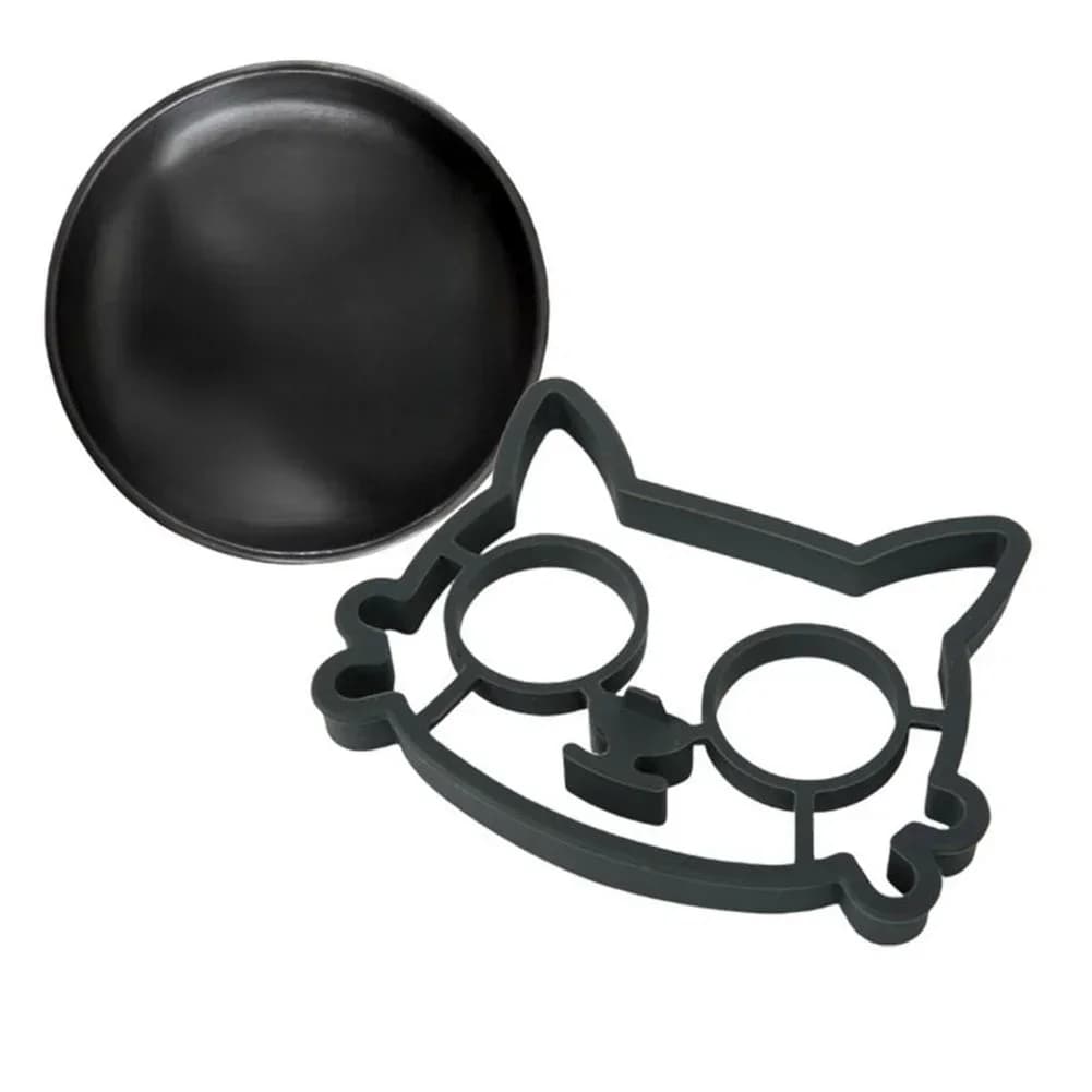 Forme de Gel de silice plus épaisse en Silicone pour chat, pour frire les œufs, outils pour petit déjeuner, Omelette, dispositif de moule, anneau de crêpes, outil de cuisine en forme d'œuf