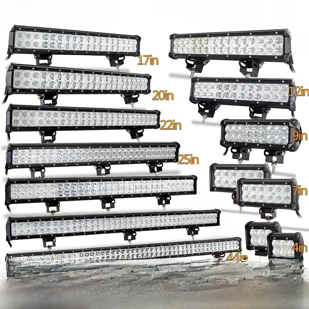 Auxtings 4/7/12/15/17/20/22/25/28/44 ''en barre lumineuse led tout-terrain projecteur projecteur Combo led lampe de travail pour Jeep voiture 4WD camion SUV ATV
