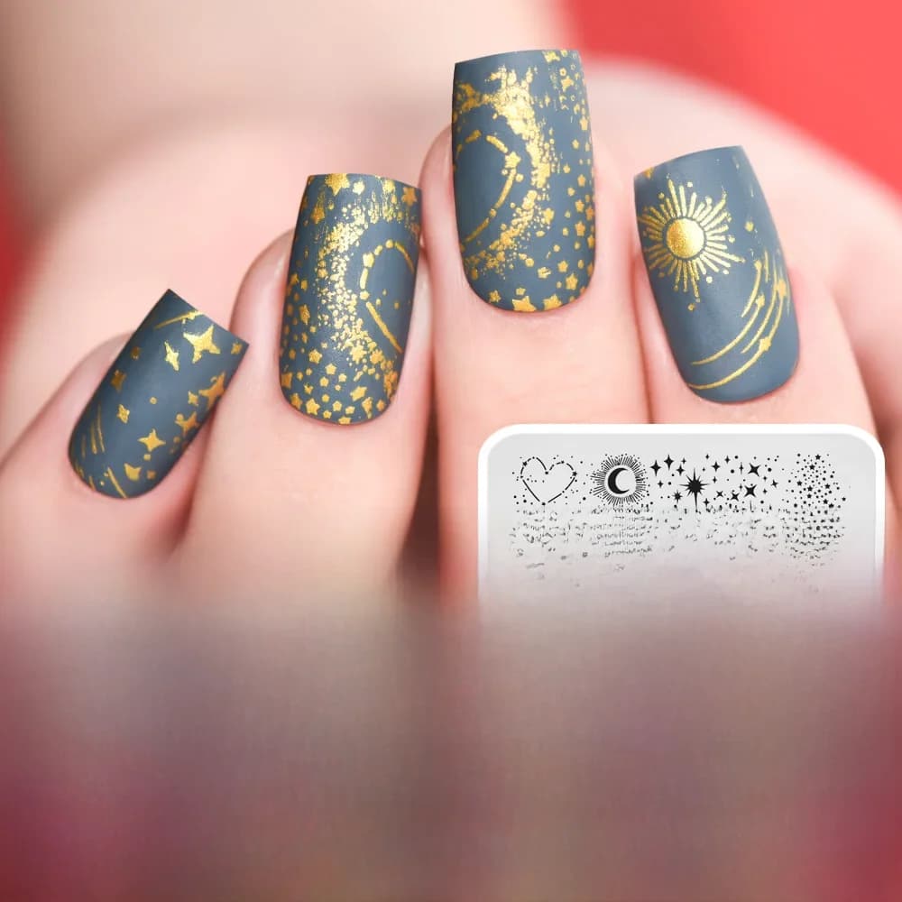 KADS – pochoir d'estampage pour ongles, plaques d'estampage pour ongles, feuilles, fleurs, étoile d'été, lapin, modèle de tampon pour manucure