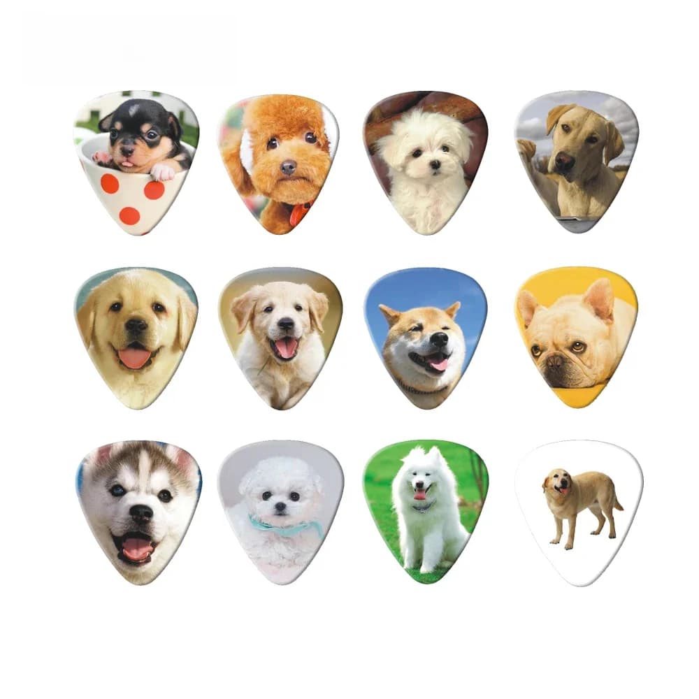 SOAménagement-médiators de salariés de haute qualité, 0.71mm, 1.0, instruments de sélection à deux côtés, boucles d'oreilles de style chien, accessoires de bricolage, 10 pièces