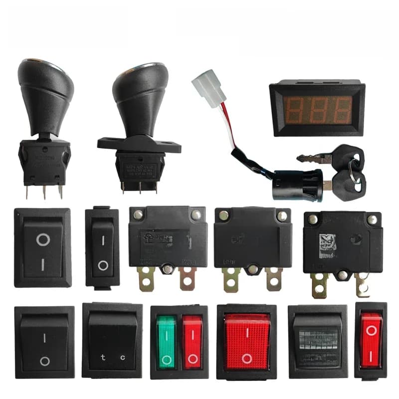 Pédale de démarrage électrique pour enfants, jouets de voiture, marche avant et arrière, haute et basse vitesse, interrupteur, fusible, chargeur, port, pièces, accessoires