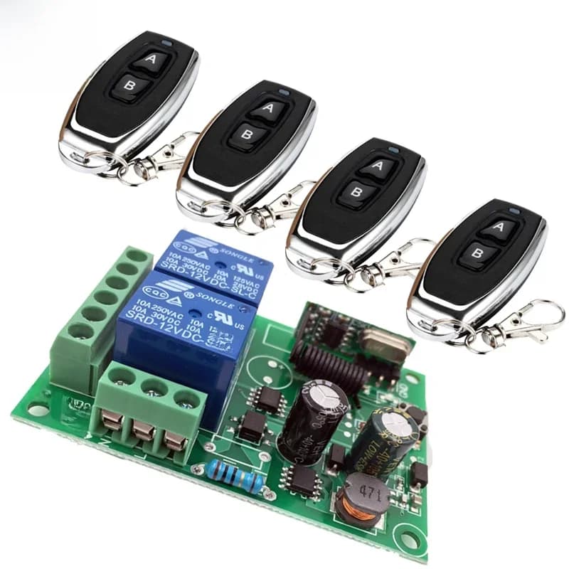 433MHz télécommande universelle sans fil 220V 10A 2CH Rf relais récepteur et émetteur pour télécommande/ampoule/moteur/bricolage
