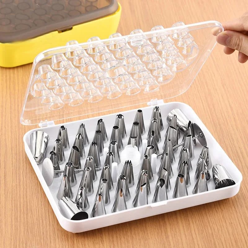 Ensemble d'outils de cuisson en acier inoxydable, ensemble de buses de décoration à 52 têtes, embouts de décoration de gâteau bricolage, poupée et biscuit, 55 pièces