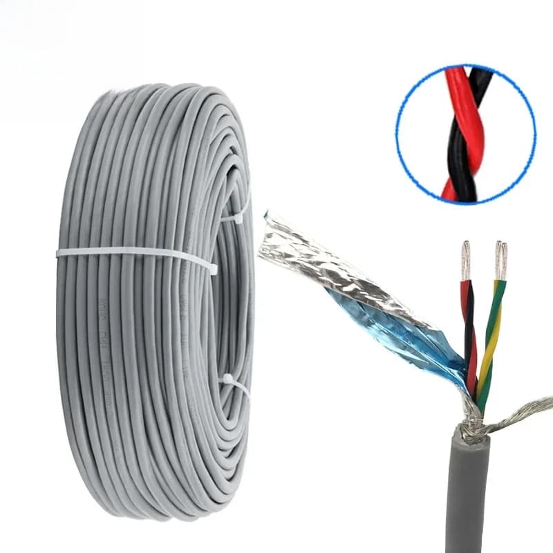 Câble gris torsadé blindé RVSP de 5 mètres, 26awg, 2/4/6/8 cœurs, fil de contrôle de Signal RS485, fil de cuivre étamé, câble Audio, bricolage