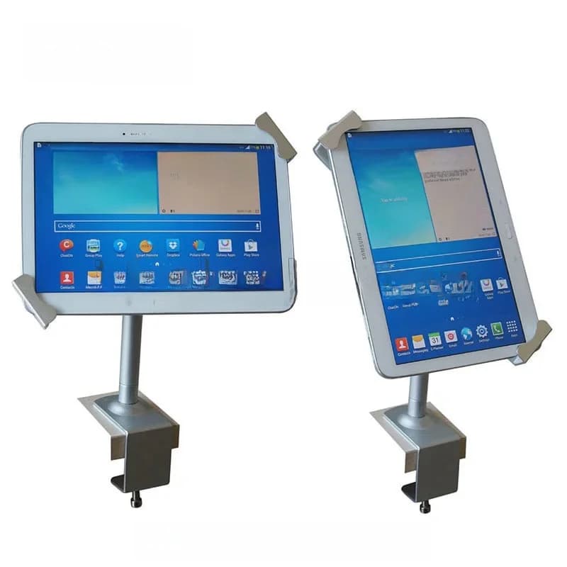 Support de sécurité réglable pour iPad, support d'affichage de tablette en métal, rotation à 360 degrés, boîtier de verrouillage de tablette avec clés pour 7-10.1"