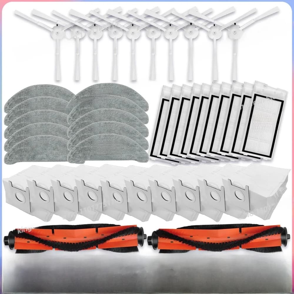 Compatible avec Pièces pour Roidmi Eve Plus SDJ01RM, XCLEA H30 Plus / H40 Plus: Brosse Principale, Brosse Latérale, Filtre, Chiffon de Serpillère, Support, Sac, Accessoires