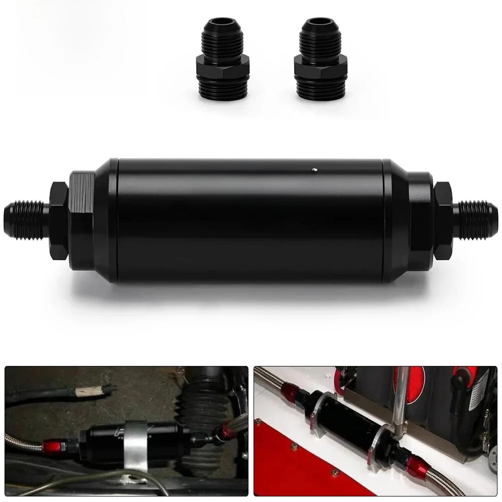 ID = 44mm PQY nouveau filtre à carburant avec 2 pièces AN6 et 2 pièces raccords adaptateur AN8 avec élément en acier de 100 microns PQY5565