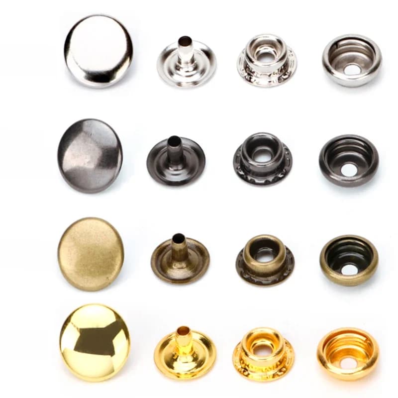25 ensembles 10/12/15/17/20mm bouton de fixation à pression de couture en métal presse Popper goujon sac en cuir vêtements veste réparation Rivet bricolage