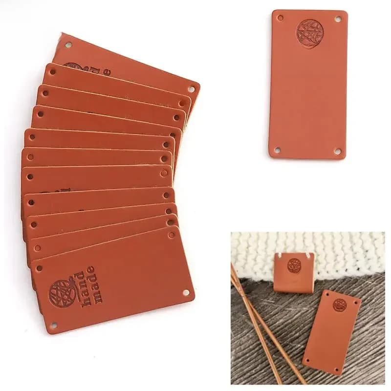 Étiquettes attro faites à la main avec amour pour vêtements, cuir PU fait à la main, chapeaux de bricolage, sacs, étiquettes de couture, accessoires de vêtement, nouveau, 20 pièces