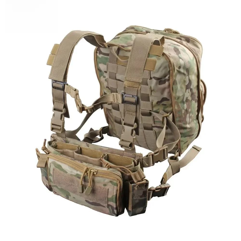 MOLLE-Chest Rig GlaFlatpack DulBackpack, Armor Rifle AK Figured Hanger, Nylon Rucksack, Hunting Army Bag