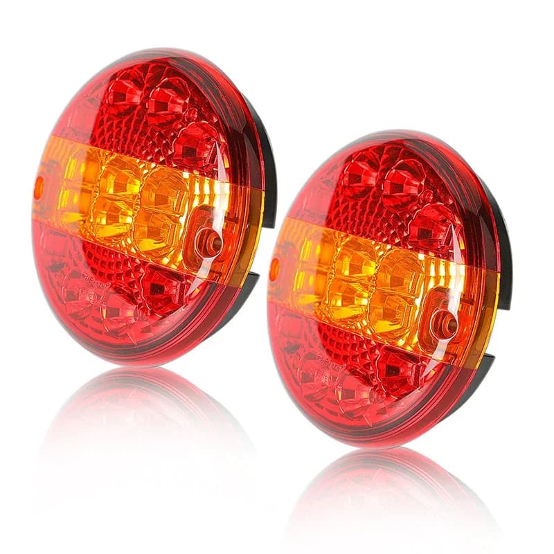 Feu arrière de remorque LED 12 V 24 V, 2 paquets, feu arrière rond de camion, indicateur de feu de freinage étanche pour remorque camion caravane Van