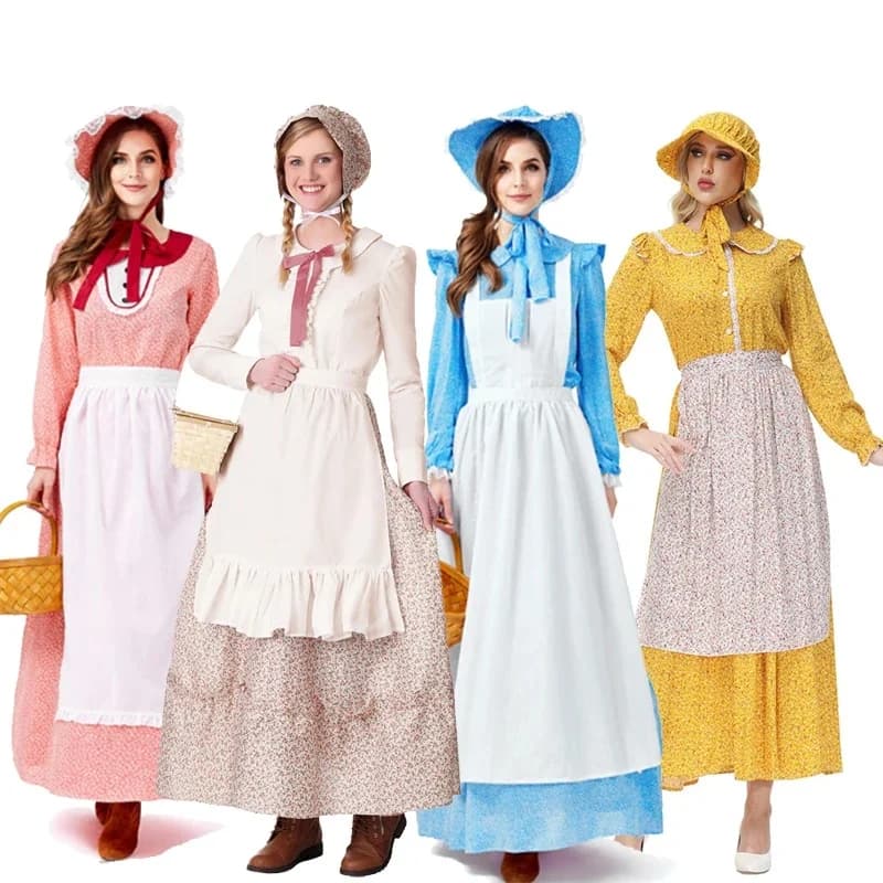 Carnaval Halloween petite maison Costume prairie pionnier Olden Day fille Laura jeu de rôle Cosplay déguisement robe de soirée