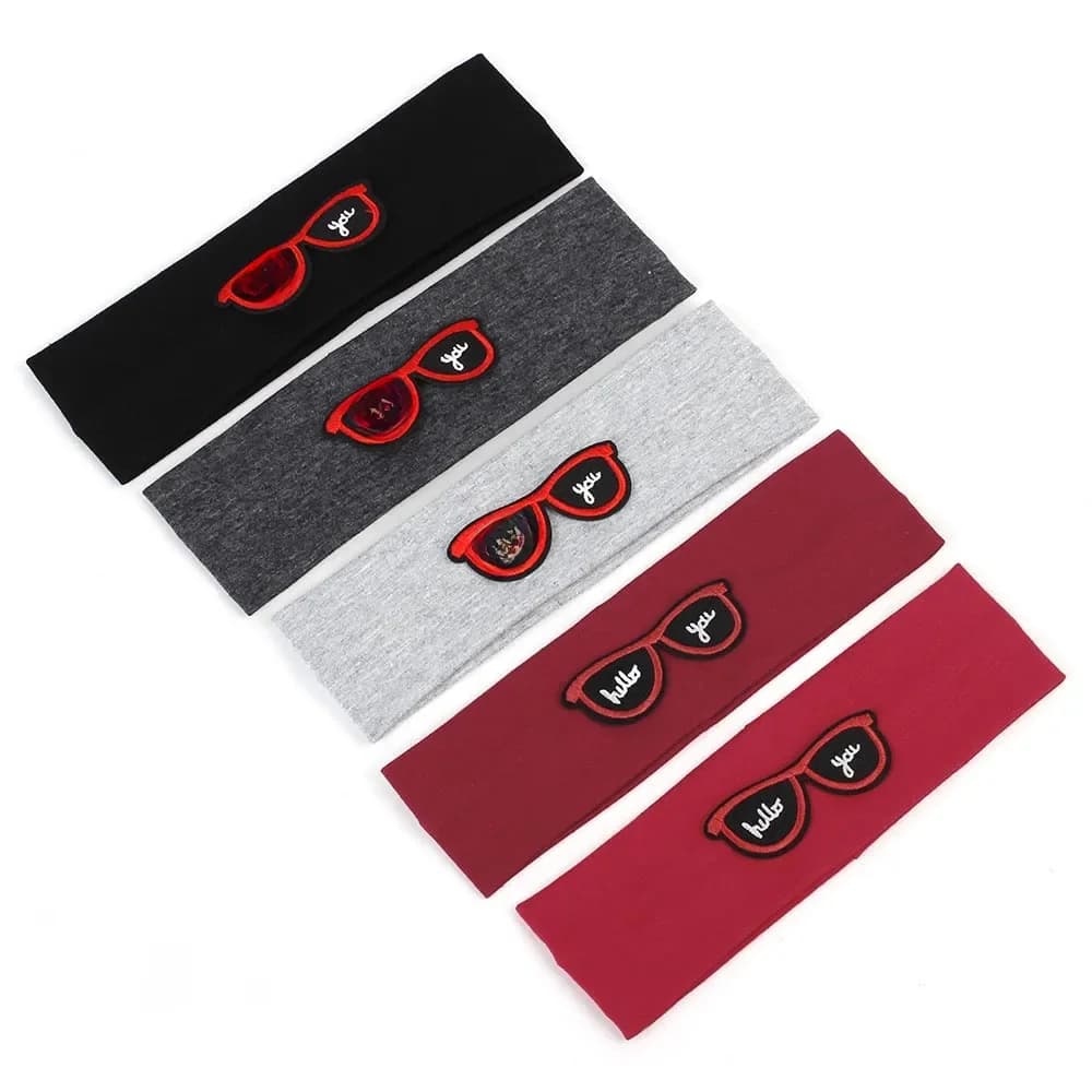 Bandeau de Sauna en Coton à Motif de Lunettes de Dessin Animé pour Bébé Fille et Garçon, Accessoire de Cheveux Décontracté pour Enfant