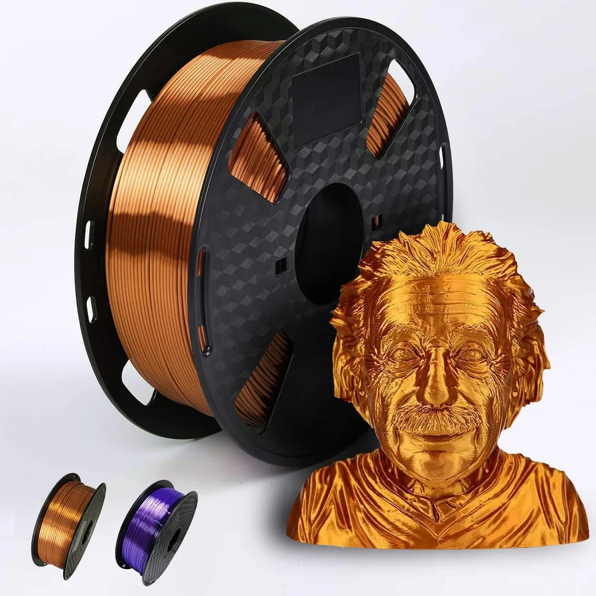 Filament d'imprimante 3D soie PLA 1.75mm 250g/500g/1KG, sensation métallique brillante, matériau d'impression 3D, Filament violet/cuivre or argent