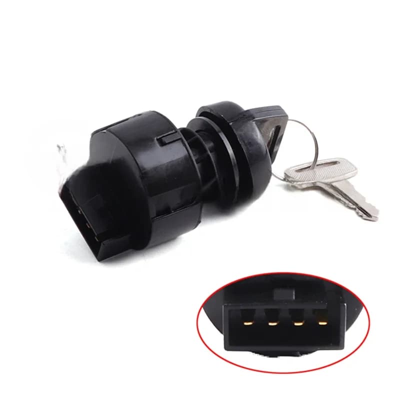 Clé de contact en plastique pour ATV, 4 broches, interrupteur de démarrage du moteur, verrouillage avec 2 clés adaptées pour Polaris Worker 500 PREDATOR 500 2003 – 2007