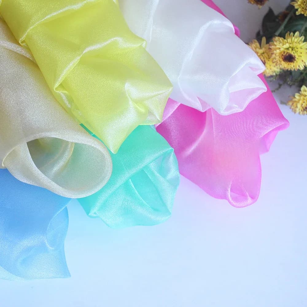 Tissu Organza brillant pour décoration de mariage, de fête d'anniversaire, fil à coudre DIY