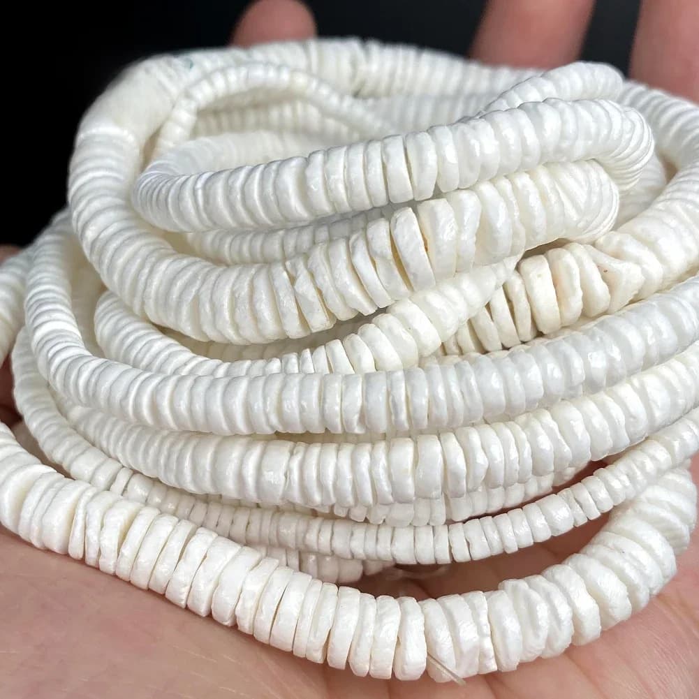 Perles de coquillage blanc naturel, perles d'espacement de forme ronde pour la fabrication de bijoux, accessoires de collier et de bracelet faits à la main, 16 pouces