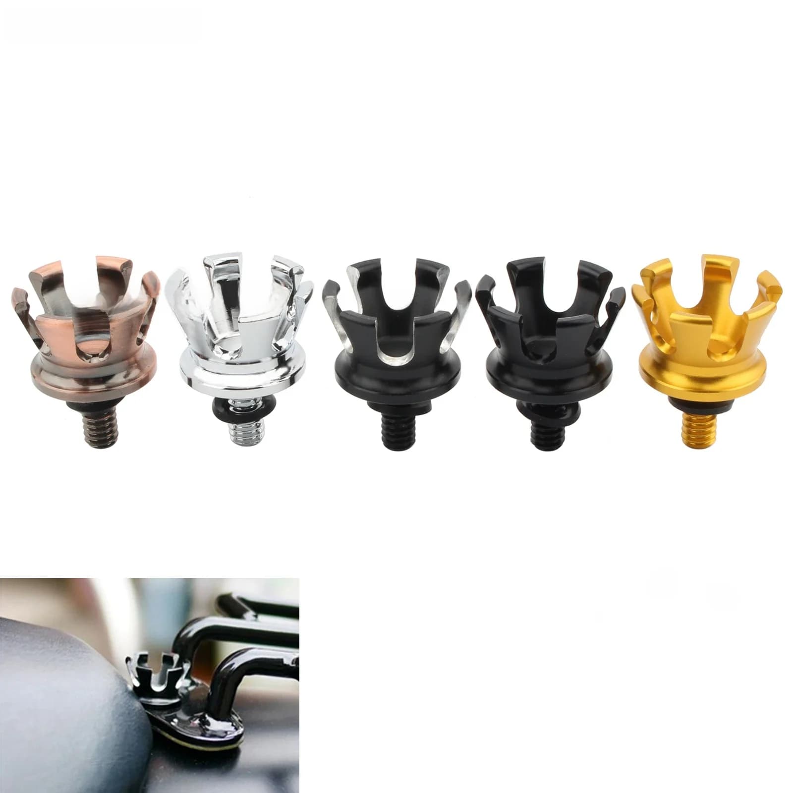 Couvercle de bouton de montage d'écrou de vis de boulon de siège de moto de Style couronne pour Harley Sportster XL Dyna Street Bob Touring Road Ultra Glide